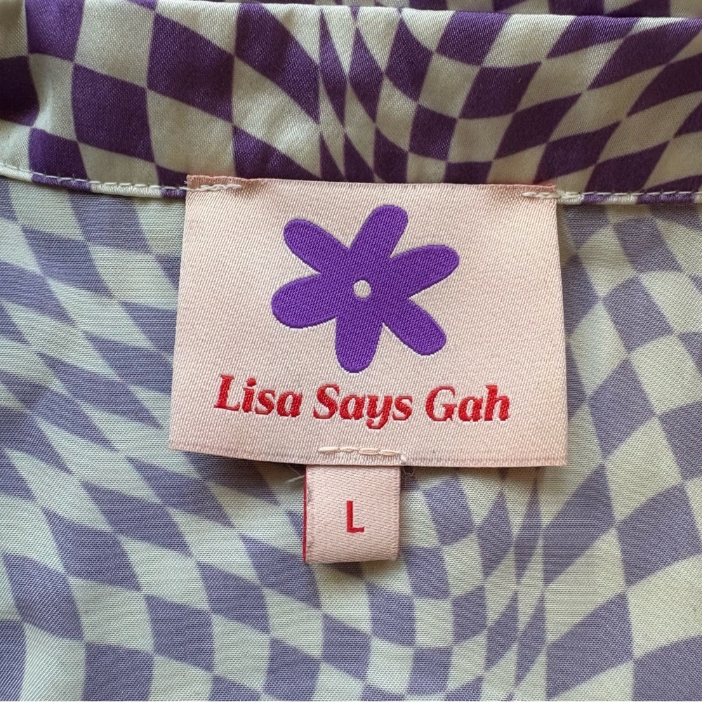 Lisa Says Gah x KJP Purple Warp Checker Bailey Set PJs - Picture 6 of 9